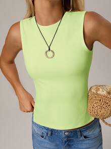 SHEIN Forever 21 春夏女式吊带背心，适合情人节/休闲/复古/节日/乡村音乐会/早午餐/返校节/复活节/宾客/下午茶/基础款/演唱会/舞会/婚礼/锐舞派对/正式场合/西部风/鸡尾酒会/夜店/春季/生日/可爱/优雅/外出/度假/办公室/机场/2000年代风格/街头风/无袖露背吊带红色 - 橄欖綠 - 查看 5