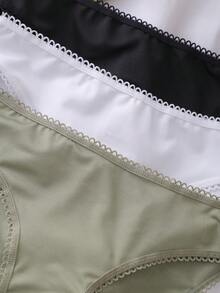 Lowkey Lull 3条/包 弹力蕾丝边休闲日常女士内裤 - 彩色 - 查看 3