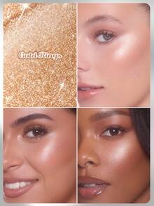 SHEGLAM Buttery Bling Highlight Stick-Gold Rings Brand Beauty Makeup Face Paint Cosmetic For Women Girls Perfect For Winter Spring Ideal For Y2K Fancy Fashion Suitable For Birthday Gift Party Ready Best Color - Gold Rings - View 2