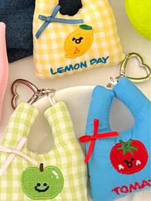 Joivida 1个可爱购物袋钥匙扣，多功能背包挂饰，钥匙链装饰，娃娃吊坠 - 彩色 - 查看 11