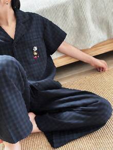 Dazy Kids Tween Boy Textured Button Front Short Sleeve Top And Pants, Summer Outfit - Navy Blue - View 5