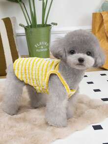 PETSIN Pet Spring New Dog Clothes Animal Supplies Pet Clothing Dog Tank Top Cat T-Shirt Teddy Outfits Small Animal Attire Casual Cool Tank Top Dog Clothes Cat Clothes Two-Season Spring & Summer New Tank Top - Multicolor - View 14