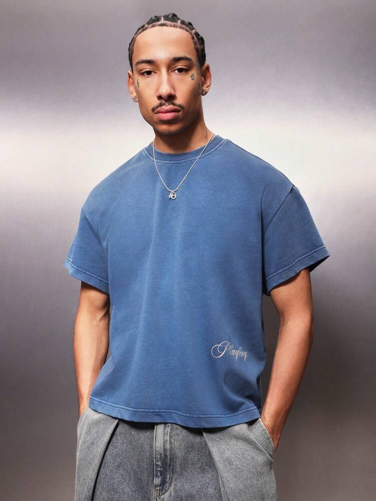 PLAYBOY X SUMWON Washed Boxy Tee With Print
