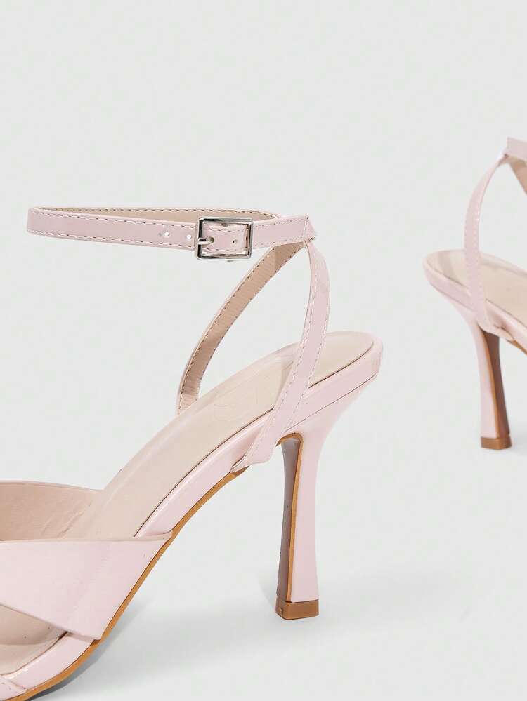 CUCCOO SZL White Crystal Embellished Strap Butterfly High Heel Sandals, Elegant Casual Party Date Wedding Occasion Shoes For Women Prom Heels