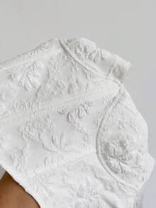 Soleia Áo không tay jacquard màu trơn thanh lịch dành cho nữ, thích hợp cho mùa hè. - trắng - Xem 6