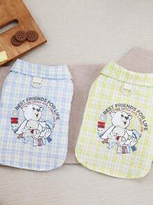 PETSIN 宠物春季新款狗狗服装、动物用品、宠物服装、狗狗衬衫、猫咪衬衫、泰迪熊服装、小型动物服装、休闲凉外套、狗狗服装、猫咪服装、两只腿、春夏新款背心 - 彩色 - 查看 5