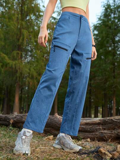 SHEIN In My Nature Women's Solid Color Casual Outdoor Pants