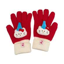 1pc Girly Winter Thermal Five-Finger Gloves | Cute Doll Fluffy Knit Gloves For Student Writing & Typing - Multicolor - View 2