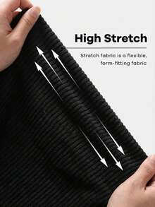 Comfortcana Plus Size Solid Color Knitted Cycling Shorts Black Micro Short Knit Shorts Stretchy Shorts Ribbed Shorts Black Micro Shorts - Black - View 2