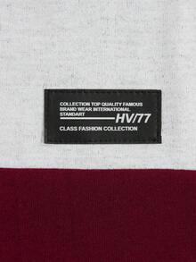 EURMUSE Men Cottonline Color Block Patched Regular T-Shirt Set - Burgundy - View 6