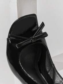 SHUZIA Giày sandal cao gót quai hậu mũi vuông đính đá pha lê cho nữ. - màu đen - Xem 7