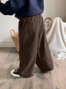 DAZY Toddler Boys' Casual Striped Loose Straight Leg Pants - Coffee Brown - View 5
