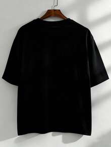 Manfinity Homme Duck Pattern Print Design On Abdominal Muscles, Men's Fashionable Summer Casual Sportswear, Men's Top - Black - View 2