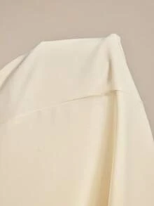 BizChic Spring/Summer New White Mandarin Collar Sleeveless Off-Shoulder Side Invisible Zipper Slit Dress, Versatile Layering, Elegant Carnival Party Wear - Apricot - View 10