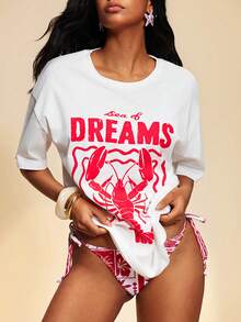 Travachic Women's Geometric Print Spaghetti Strap Sexy Bikini Swimwear Set, Summer Beach, Spring Summer Outfits, Festival Outfits, Elegant Party Outfits, Beach Vacation Outfits - Multicolor - View 7