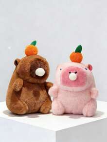 POKOJA LAND Capybara Plush Keychain Toy, Cute Capybara Doll That Can Spit Bubbles And Turn Its Tail, Capybara Soft Toy Pendant Backpack Decoration, Exquisite Gift Choice For Children's Friends - Multicolor - View 1