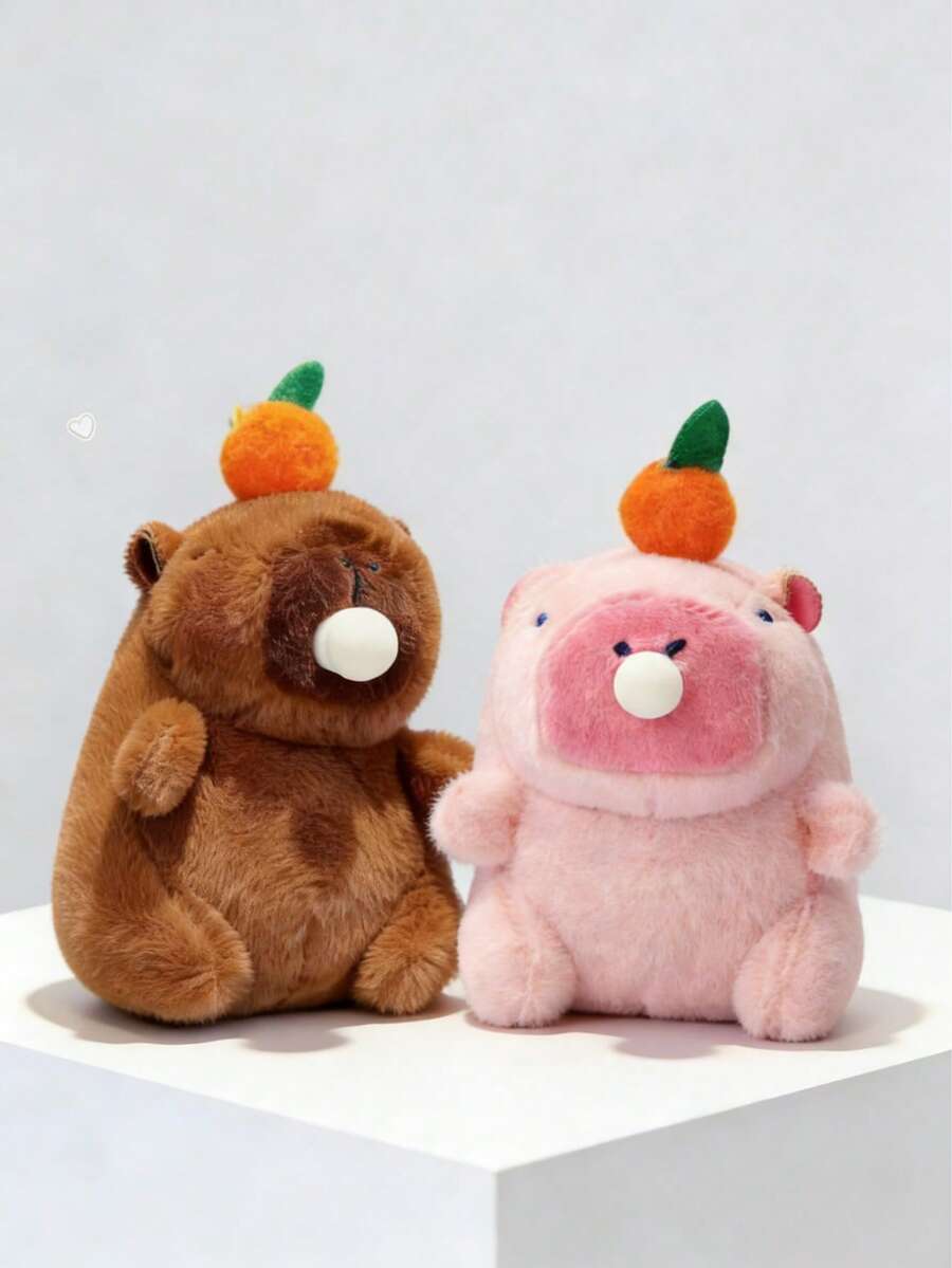 POKOJA LAND Capybara Plush Keychain Toy, Cute Capybara Doll That Can Spit Bubbles And Turn Its Tail, Capybara Soft Toy Pendant Backpack Decoration, Exquisite Gift Choice For Children's Friends - Multicolor - View 1