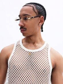 SUMWON Áo tank top lưới dệt kim không tay, dáng ôm, phong cách thường ngày mùa hè, thời trang đường phố, sẵn sàng cho lễ hội mùa xuân. - Màu be - Xem 5