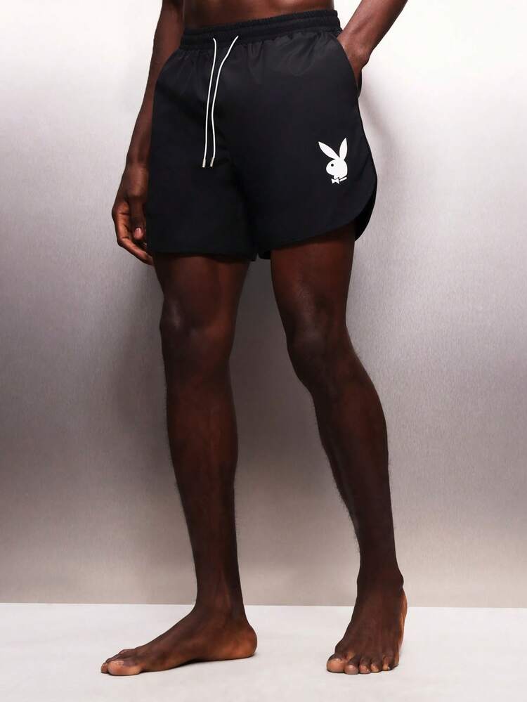 PLAYBOY X SUMWON Beach Shorts With Bunny Logo