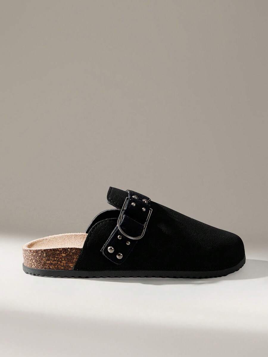 Solecia Women's Casual Versatile Commute Simple Buckle Flats - Black - View 1