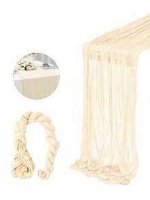 1 bộ khăn trải bàn và khăn ăn bằng vải màn kích thước 35 * 71/118/157 inch, khăn trải bàn bằng vải màn kiểu Bohemia, khăn trải bàn trong suốt kiểu đồng quê, khăn trải bàn phong cách Bohemian phù hợp để trang trí cổng cưới, cổng vườn, tiệc cưới, hoàn hảo cho đám cưới, lễ hội, ngày lễ, tiệc sinh nhật, trang trí, trang trí nhà cửa (Nhiều màu sắc có sẵn) Quà tặng Giáng sinh - Màu be - Xem 14