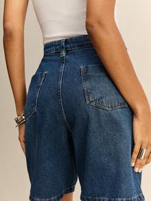 Daynim 水钻装饰牛仔短裤 - 中等水洗藍 - 查看 5