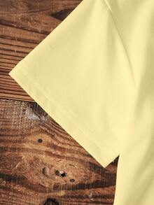 SHEIN X Care Bears Conjunto de camiseta casual versátil de manga corta y cuello redondo con estampado de dibujos animados lindos para niñas jóvenes - Blanco - Ver 4