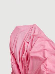 X Belle Mariano MOD Vestido sin mangas con pliegues asimétricos de estilo vintage para mujer - Rosa - Ver 5