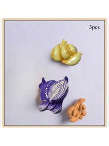 1个/3个/4个/5个/5个-1/6个/6个-1/7个/8个/9个/10个/10个-款式1/10个-2/11个 新款卡通水果蔬菜造型磁性树脂冰箱贴，自然风磁性冰箱贴，可爱装饰品，桌面配件，厨房办公室白板储物柜和洗碗机个性化装饰品，厨房装饰，家居装饰，情人节礼物，送给朋友和亲戚的礼物 - 彩色 - 查看 19