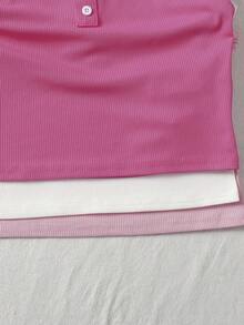 SHEIN Tween女孩休閒簡約舒適純色背心短褲居家服 3色 6件套 - 彩色 - 查看 3