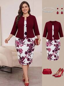 Ellevyn Bộ đồ 2 mảnh cỡ lớn, họa tiết hoa trang nhã, trang phục mùa hè cho nữ, bộ đồ 2 mảnh cho nữ, bộ đồ mùa hè cho nữ, trang phục nghỉ dưỡng, bộ đồ 2 mảnh thanh lịch. - Nhiều màu - Xem 1