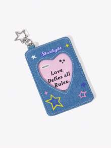 Viva Strut 1pc Light Blue Star Chasing Card Cover, Small Card Access Control Card, Campus Card, ID Protective Cover, Pendant, The Best Gift. - Light blue - View 2