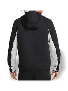 Men's Nike Tech Fleece Windrunner HV0949-011: Black/Gray, Warm, Windproof, Breathable, Lightweight, Quick-Dry For Sports & Daily. - Black/Grey - View 2