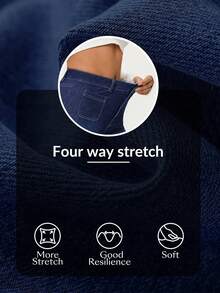 Flexra Women's Casual Daily Commute Versatile Patchwork Pocket Loose Wide-Leg Jeans - Medium Wash - View 7