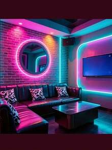 3.28 英尺/6.56 英尺/9.84 英尺/16.4 英尺 LED 灯，5V RGB LED 霓虹灯带，卧室 LED 灯，24 键遥控智能灯带，RGB 变色 LED 灯，卧室、客厅、家庭圣诞派对装饰，手机应用程序控制 LED 灯带，房间装饰用品 - 彩色光 - 查看 4