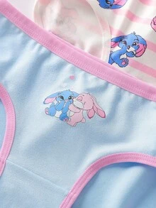 SHEIN Bộ 10 chiếc quần lót trẻ em gái in hình động vật hoạt hình dễ thương, họa tiết thỏ nhiều màu sắc, thích hợp cho mùa hè. - Nhiều màu - Xem 5