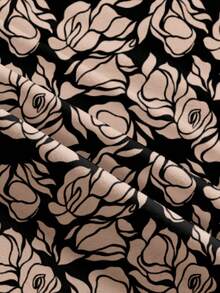 SHEIN LUNE Women's Elegant Batwing Sleeve Top And Floral Print Pencil Skirt Set, Vacation Style - Multicolor - View 2