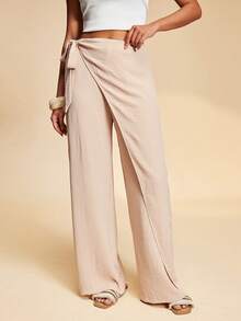 Travachic 2026 New Spring/Summer Women Casual Versatile Side Tie Pants - Apricot - View 4