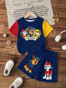 SHEIN | PAW Patrol Young Boys T-Shirt Set - White - View 1