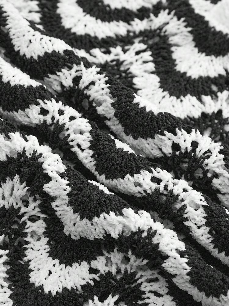 SHEIN Maija Outfit Deas For Beachwear,Women's Vacation Beach Striped Hollow-Out One-Piece Swimsuit Zebra Print,Vacation Outfits Women,Summer Holiday Outfits ,Beach Vacation Outfits For Women