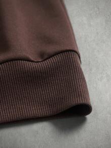 STYNVO Men's Zip-Up Long Sleeve Printed Hooded Sweatshirt - Brown - View 6