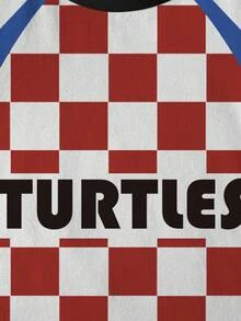 TEENAGE MUTANT NINJA TURTLES | SHEIN Young Boys' Minimalist Print Round Neck Short Sleeve T-Shirt - White - View 4