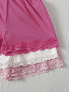 SHEIN Tween女孩休閒簡約舒適純色背心短褲居家服 3色 6件套 - 彩色 - 查看 5