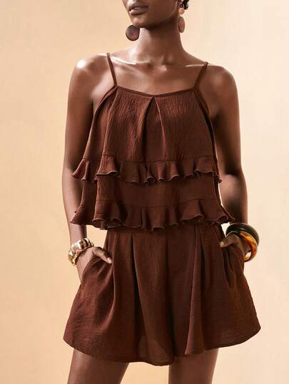 Zivah 2026 Vacation Casual Unique Ruffle Hem Elegant Top + Pants Set