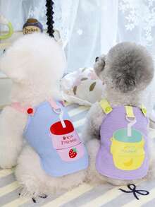 PETSIN Pet Spring New Dog Clothes Animal Supplies Pet Clothing Dog Tank Top Cat T-Shirt Teddy Outfits Small Animal Attire Casual Cool Tank Top Dog Clothes Cat Clothes Two-Season Spring & Summer New Tank Top - Multicolor - View 3