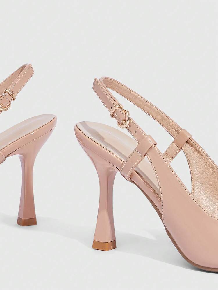 CUCCOO SZL Women Shoes Pointed Thin High Heel Apricot Slingback Women's High Heel Shoes Simple Elegant Fashion Sexy Party Banquet Women's High Heel Shoes Women's Shoes Spring Shoes