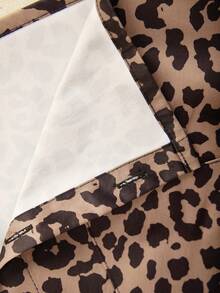 SHEIN Sparklyn Tween Girls Leopard Print Outfit, Includes Loose Fit Top And Skirt, Soft Fabric, Streetwear Style, Suitable For Casual Daily Wear, Street Fashion Photoshoot And Gatherings - Coffee Brown - View 7