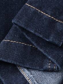 DAZY Women's Slim Fit Solid Color Denim Jacket, Suitable For Summer Vacation Y2k - Medium Wash - View 8
