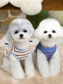 PETSIN Pet Spring New Dog Clothes Animal Supplies Pet Clothing Dog Tank Top Cat T-Shirt Teddy Outfits Small Animal Attire Casual Cool Tank Top Dog Clothes Cat Clothes Two-Season Spring & Summer New Tank Top - Multicolor - View 8