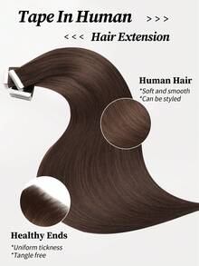 60 pcs Ekstensi Rambut Tape In 100% Rambut Manusia #2 Cokelat Tua Gaya Lurus Panjang 14-22 Inci Ekstensi Halus Tanpa Sambungan Tak Terlihat Kualitas Terbaik Ujung Tebal Ekstensi Rambut Manusia Sehat Untuk Rambut Tipis dan Penggunaan Salon Dan Untuk Semua Wanita/Anak Perempuan Penggunaan Sehari-hari - S2 - View 2